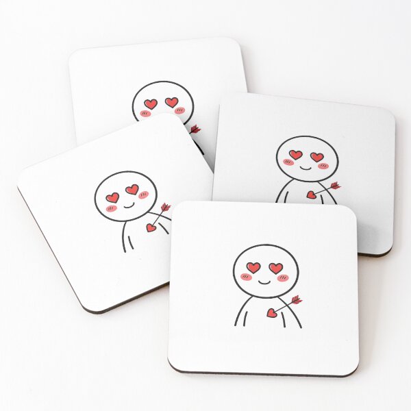 Item preview, Cute Stick Figure Hit by Cupid’s Arrow – Minimalist Love Illustration with Heart Eyes designed and sold by PixelVibe782.