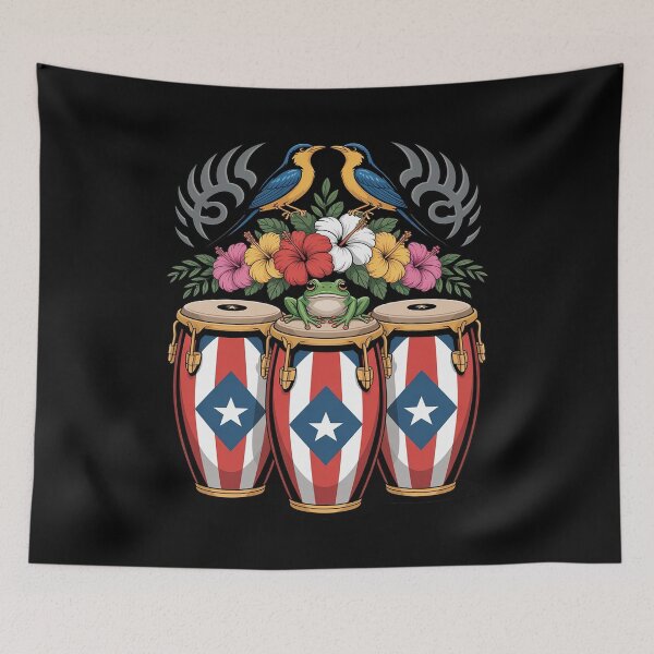 Item preview, Coqui Frog & Drums Boricua Puerto Rican Flag Puerto Rico designed and sold by Idarmotar.