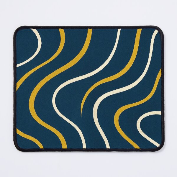 Item preview, Mystic Indigo Lines - Elegant Gold Wave Pattern designed and sold by Myra365Art.