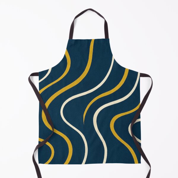 Item preview, Mystic Indigo Lines - Elegant Gold Wave Pattern designed and sold by Myra365Art.