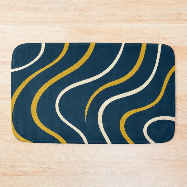 Item preview, Mystic Indigo Lines - Elegant Gold Wave Pattern designed and sold by Myra365Art.
