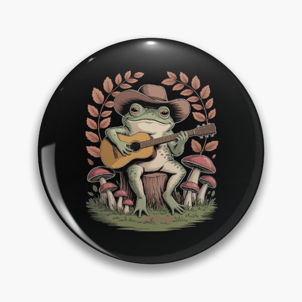 Artikelvorschau, Cottagecore Stoic Anthropomorphic Frog Mushrooms Guitar entworfen und verkauft von Idarmotar.