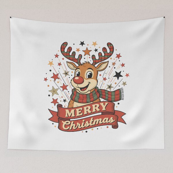 Item preview, Cute Reindeer Merry Christmas T-Shirt – Festive Holiday Tee for Family, Kids & Adults Happy Reindeer Christmas T-Shirt – Fun Holiday Graphic Tee for Winter Celebrations designed and sold by DekoDesignsHub.