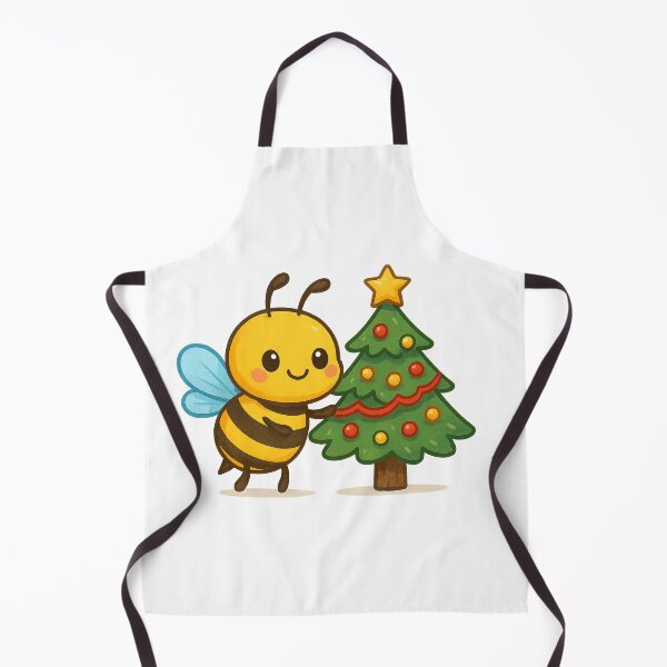 Item preview, honey moon bee cute illustration decorating christmas tree designed and sold by SassyArtistry.