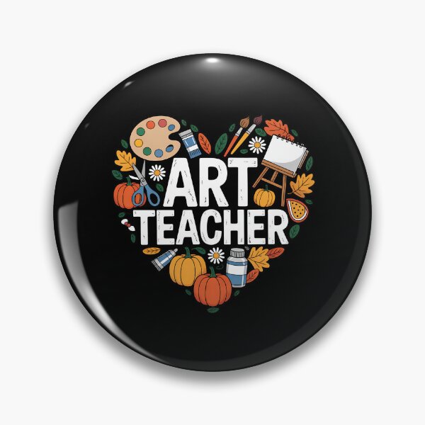 Artikelvorschau, Funny Art Teacher Heart Autumn Thanksgiving entworfen und verkauft von BakeryDozen.