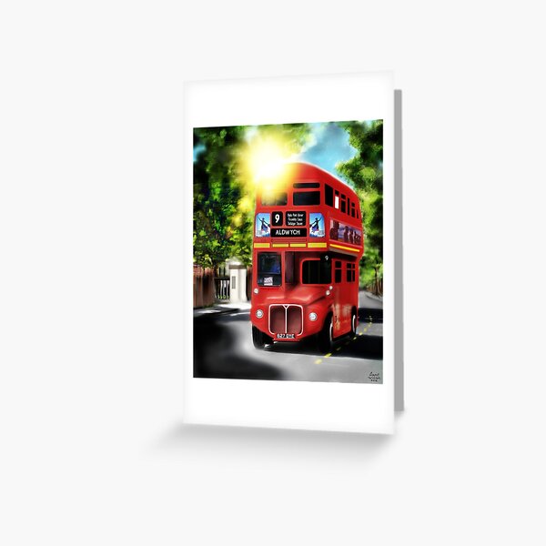 Route-Master, Red, City of London Antique Transport Greeting Card