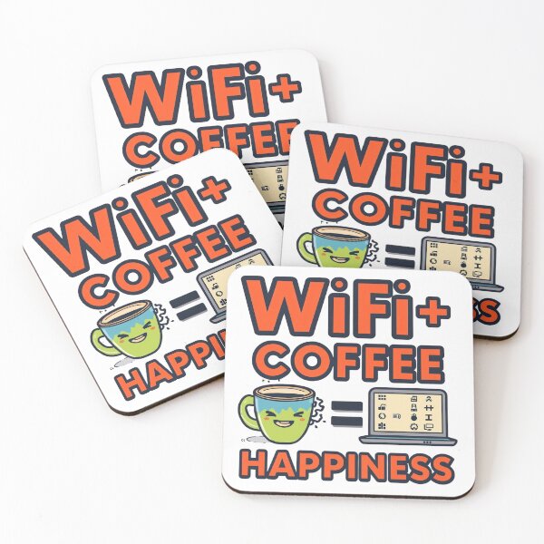 Item preview, WiFi + Coffee = Happiness | Funny Digital Nomad Quote designed and sold by WearTheArtx.