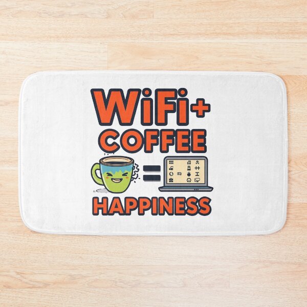 Item preview, WiFi + Coffee = Happiness | Funny Digital Nomad Quote designed and sold by WearTheArtx.