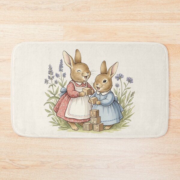 Item preview, Little Bunny Sisters Laughing designed and sold by Pasteltone.