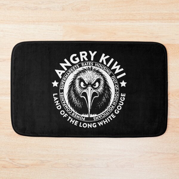 Item preview, ANGRY KIWI NEW ZEALAND LONG WHITE GOUGE designed and sold by Madjack Tees Kiwi SuperStore.