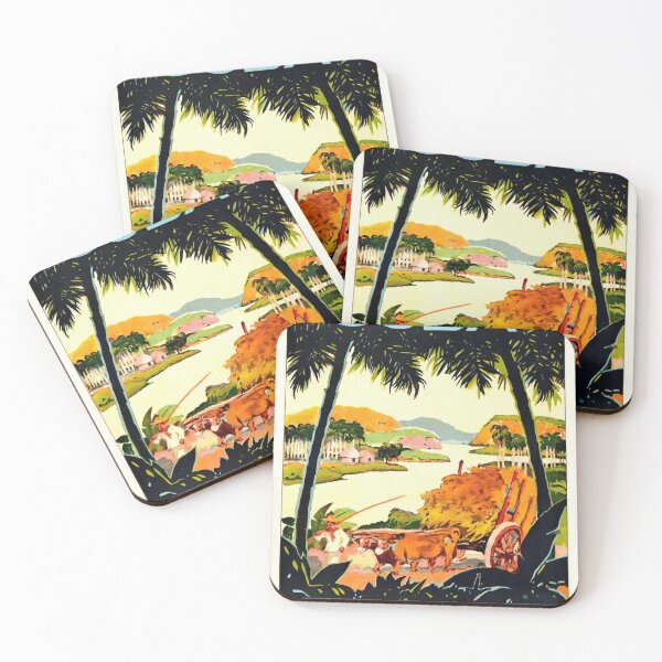 Item preview, Vintage Cuban Travel Poster | Visit Cuba All Year Round | Art Deco Tourism Print | Tropical & Idyllic Landscape Wall Art designed and sold by artofuniverse.
