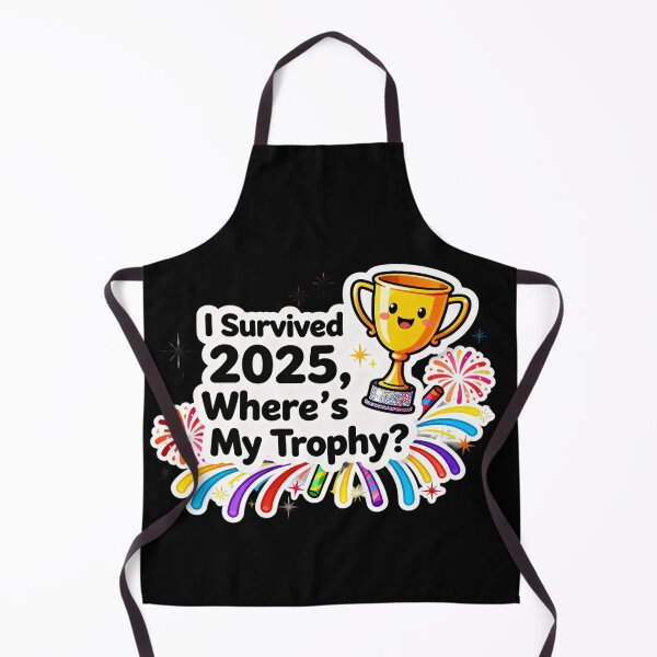 Item preview, I Survived 2025 – Where’s My Trophy? | Funny New Year Design designed and sold by Ammar Studio.