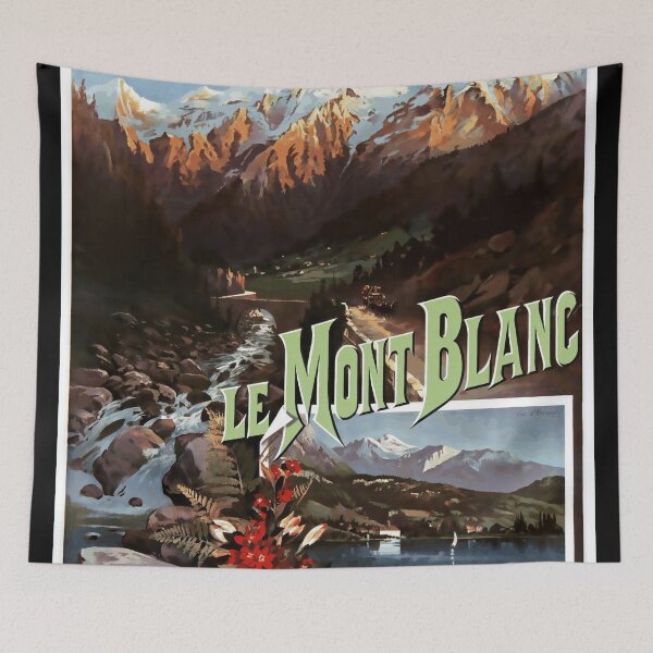 Item preview, Vintage Travel Poster | Mont Blanc Railway Art | Paris Lyon Mediterranee | Alps Adventure & Scenic Beauty | Wall Decor designed and sold by artofuniverse.