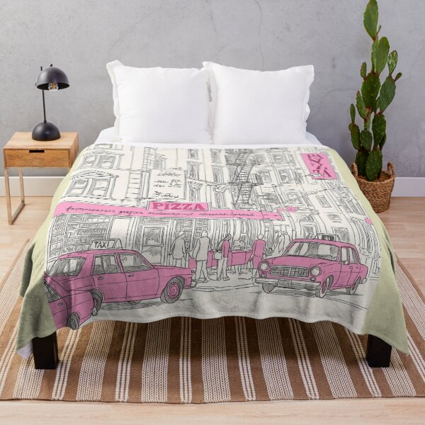 Item preview, Pink City Vibes – Retro Urban Sketch of New York Street Life designed and sold by casualnature.