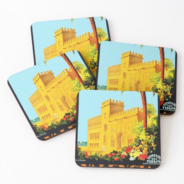 Item preview, Vintage Valencia Travel Poster | Vibrant Art Deco Print | Spanish Architecture & Nature | Retro Wall Art Decor designed and sold by artofuniverse.