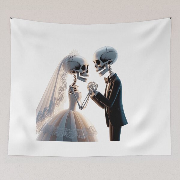 Item preview, Cartoon halloween skeleton couple designed and sold by ArtQueen777.