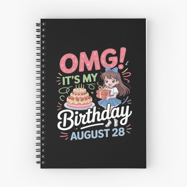 Item preview, Cute Girl With Presents Cake OMG It's My Birthday August 28 designed and sold by KingsLife1994.