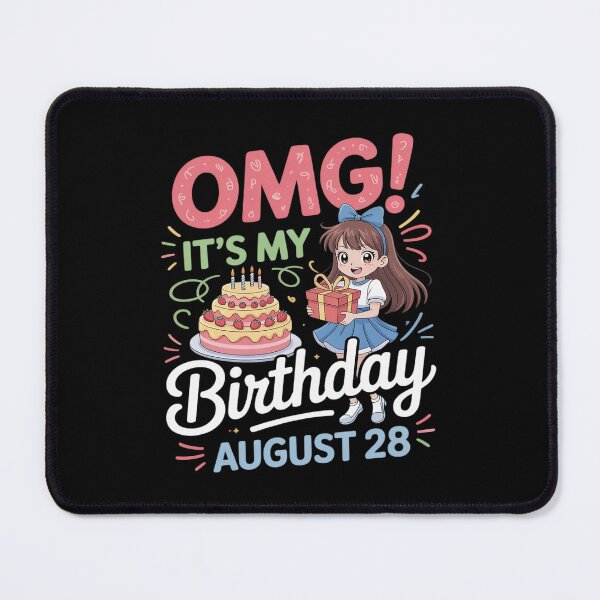 Item preview, Cute Girl With Presents Cake OMG It's My Birthday August 28 designed and sold by KingsLife1994.
