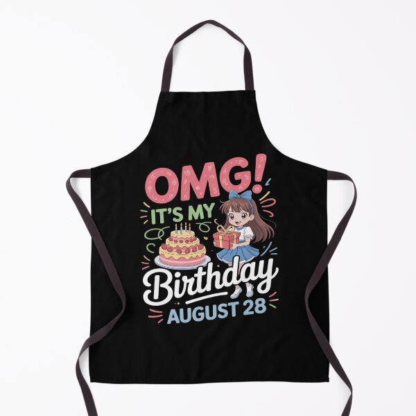Item preview, Cute Girl With Presents Cake OMG It's My Birthday August 28 designed and sold by KingsLife1994.