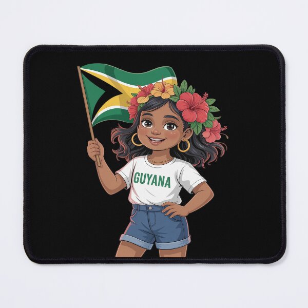 Item preview, Cute Guyanese Girl Flag Hibiscus Island Heritage Culture designed and sold by KingsLife1994.