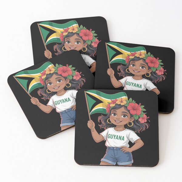 Item preview, Cute Guyanese Girl Flag Hibiscus Island Heritage Culture designed and sold by KingsLife1994.