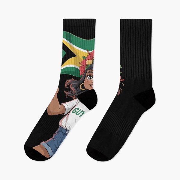 Item preview, Cute Guyanese Girl Flag Hibiscus Island Heritage Culture designed and sold by KingsLife1994.