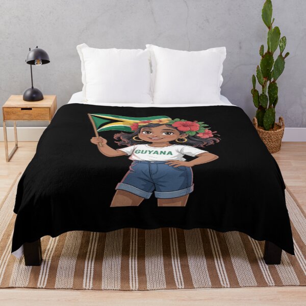 Item preview, Cute Guyanese Girl Flag Hibiscus Island Heritage Culture designed and sold by KingsLife1994.