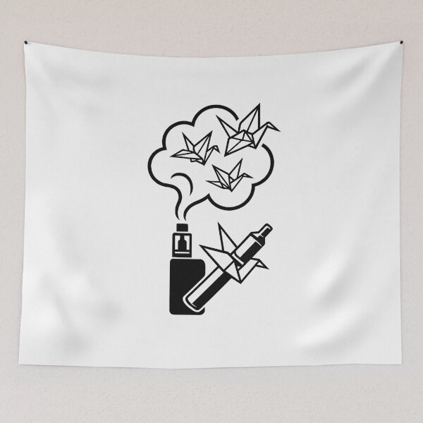 Item preview, Origami Clouds – Minimalist Vape Art Illustration designed and sold by House of Taste Vape Designs.