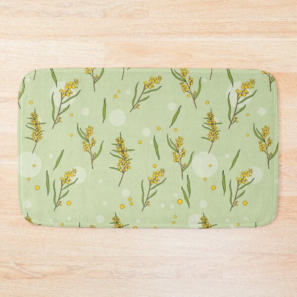 Item preview, Golden Wattle – Australian Botanical Seamless Pattern (SAGE GREEN) designed and sold by Whimsy Creative Studio.