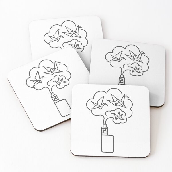 Item preview, Origami Crane Clouds – Minimalist Vape Art Illustration designed and sold by House of Taste Vape Designs.