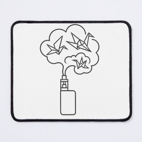 Item preview, Origami Crane Clouds – Minimalist Vape Art Illustration designed and sold by House of Taste Vape Designs.