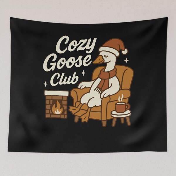 Item preview, Christmas Cozy Goose Club Santa Xmas designed and sold by LuminOrb.