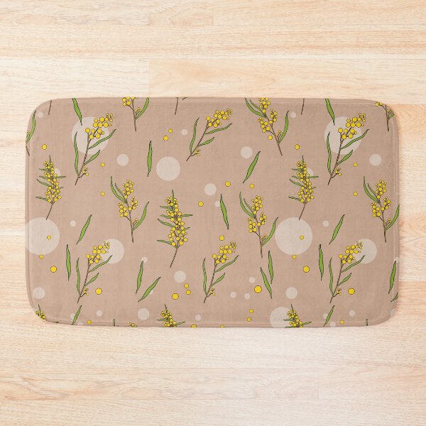 Item preview, Golden Wattle – Australian Botanical Seamless Pattern (TAUPE) designed and sold by Whimsy Creative Studio.