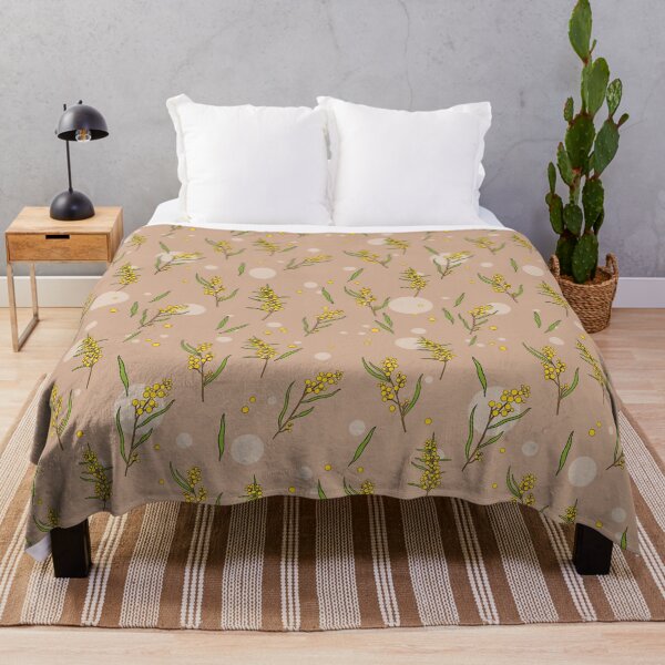 Item preview, Golden Wattle – Australian Botanical Seamless Pattern (TAUPE) designed and sold by Whimsy Creative Studio.