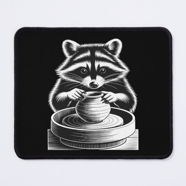 Item preview, Cute Raccoon At Pottery Wheel Throwing Animal Pottery designed and sold by KingsLife1994.
