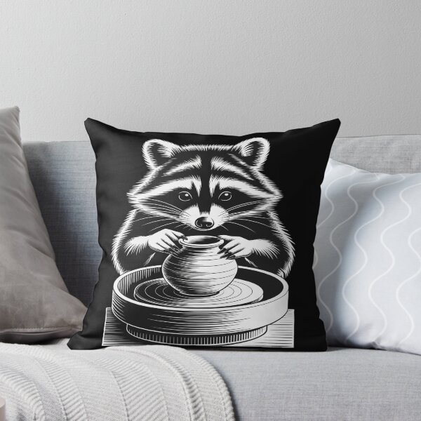 Item preview, Cute Raccoon At Pottery Wheel Throwing Animal Pottery designed and sold by KingsLife1994.