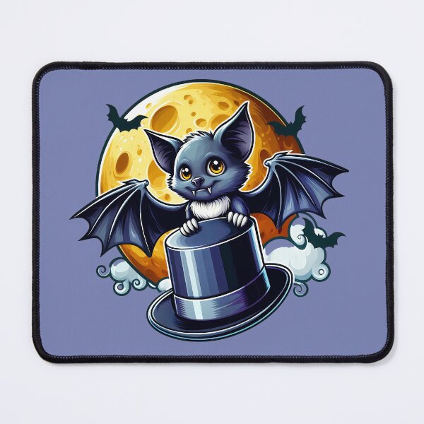 Item preview, Cute Bat on Witch Hat under the Moon - Halloween designed and sold by Art-Arcade6.