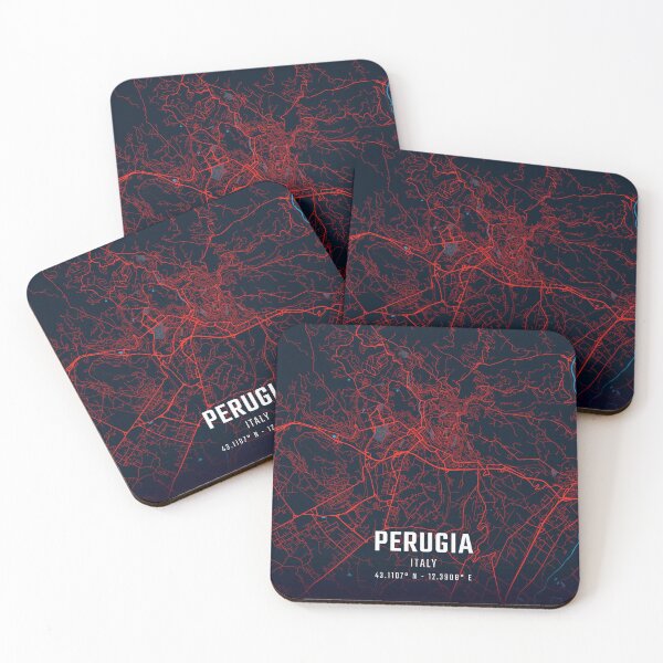Item preview, Perugia Red & Blue Minimalist Map designed and sold by HomeLivingCo.