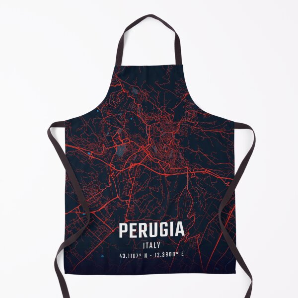 Item preview, Perugia Red & Blue Minimalist Map designed and sold by HomeLivingCo.