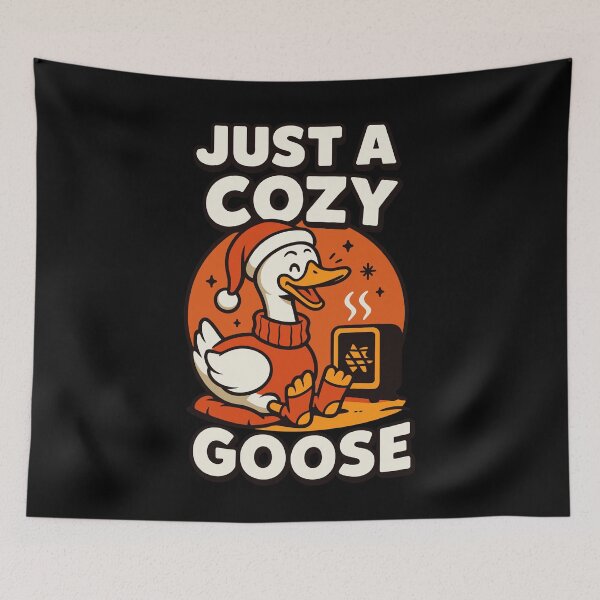 Item preview, Christmas Just A Cozy Goose Santa designed and sold by LuminOrb.