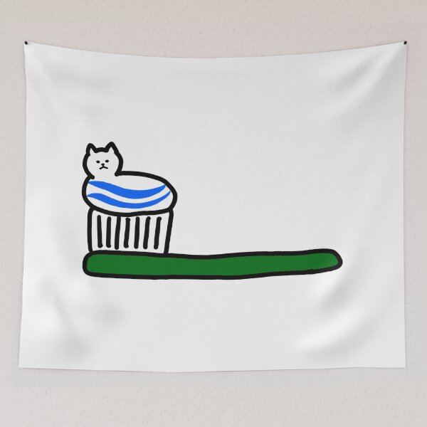 Item preview, a Cat toothpaste on the tooth brush designed and sold by superbaechoo.