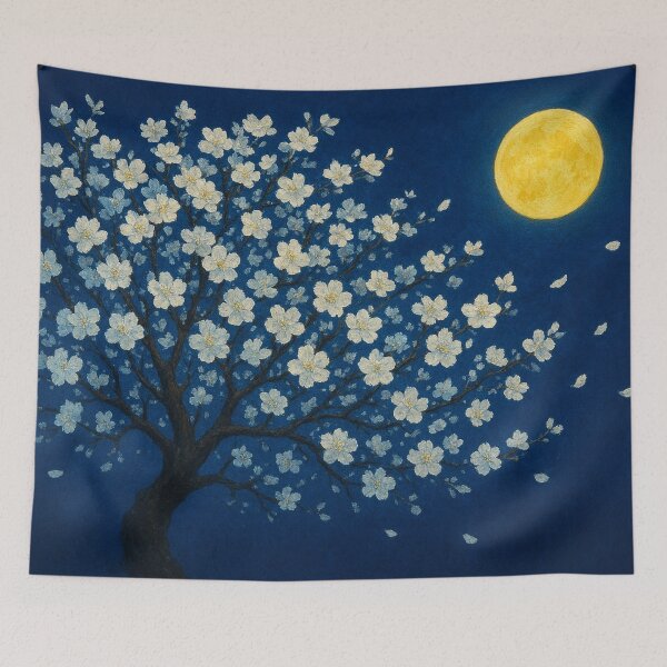 Item preview, Árbol en flor bajo la luz de la luna designed and sold by Sigtrix.