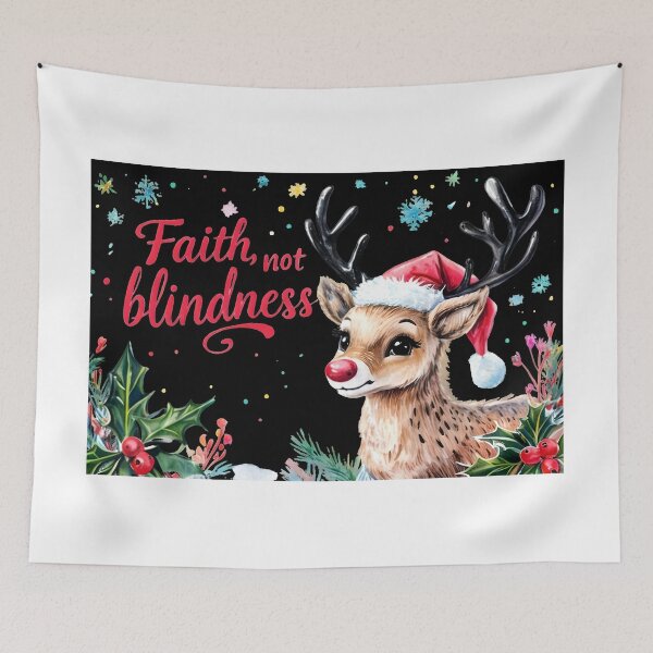 Item preview, Faith, Not Blindness – New Year Christmas Tree Quote designed and sold by GoxyVision.