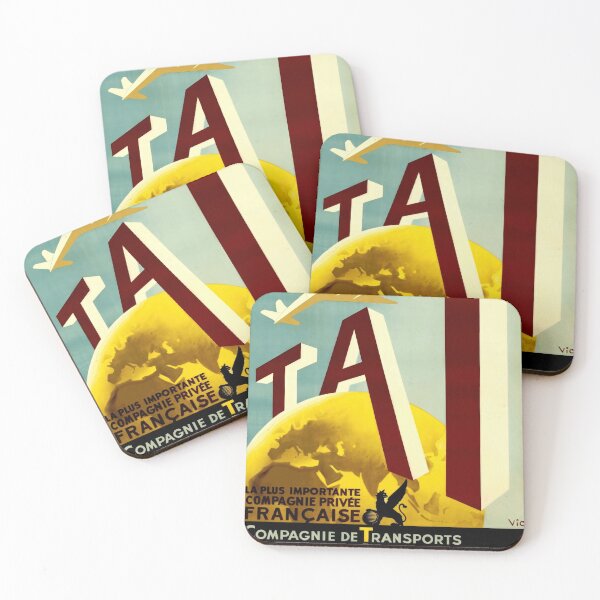 Item preview, Vintage Airline Poster | Compagnie de Transports Aériens Intercontinentaux | Mid-Century Travel Art & TAI Design designed and sold by artofuniverse.