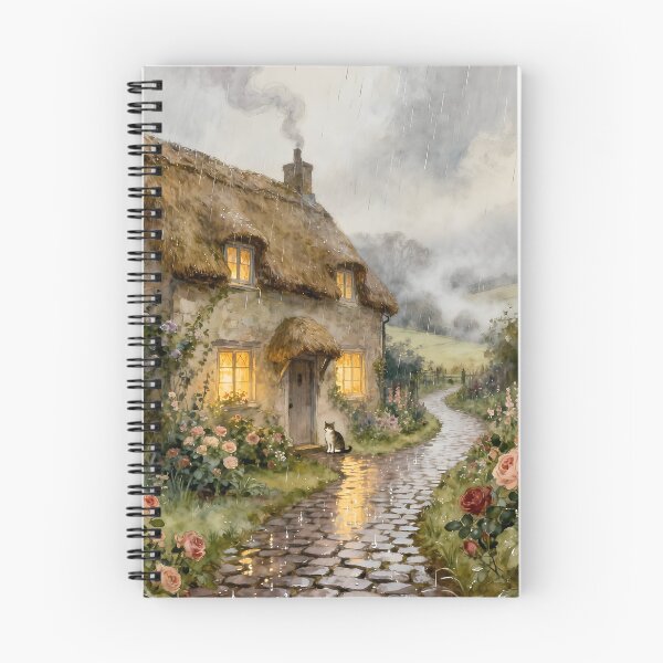 Item preview, Enchanted English Cottage and Magic Flowers on a Rainy Day designed and sold by SoniaSarkali.