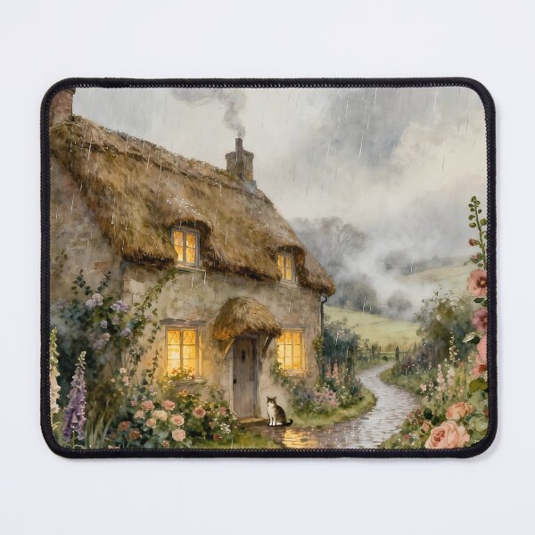 Item preview, Enchanted English Cottage and Magic Flowers on a Rainy Day designed and sold by SoniaSarkali.