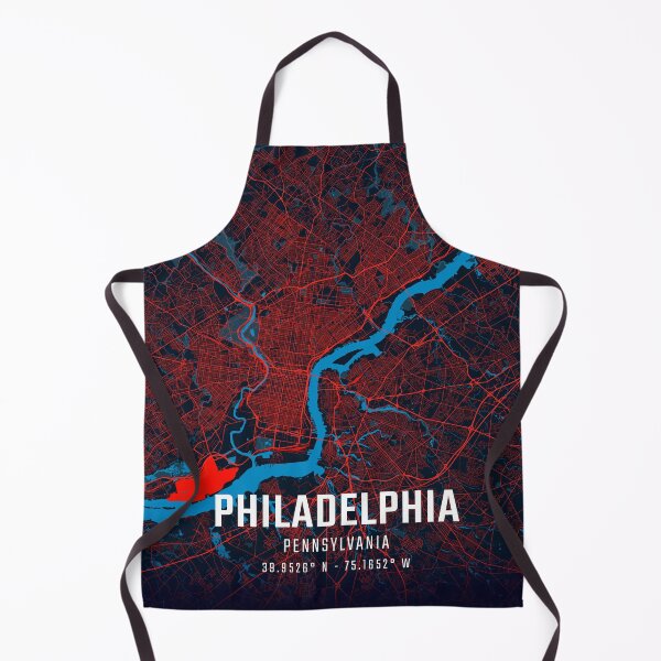 Item preview, Philadelphia Red & Blue Minimalist Map designed and sold by HomeLivingCo.