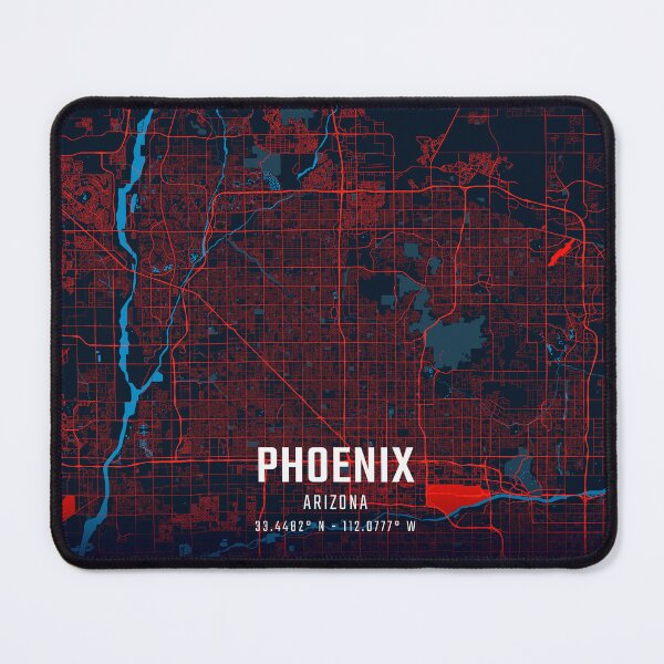 Item preview, Phoenix Red & Blue Minimalist Map designed and sold by HomeLivingCo.