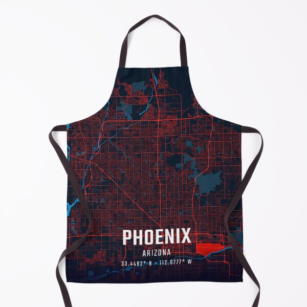 Item preview, Phoenix Red & Blue Minimalist Map designed and sold by HomeLivingCo.