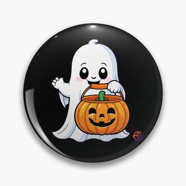 Item preview, Little cute ghost with pumpkin – Halloween decoration designed and sold by AC - Creative Studio.